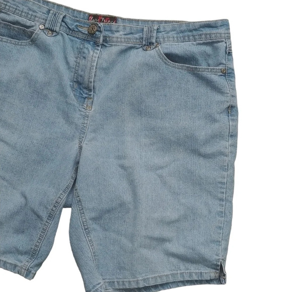 Claire France Cotton  Denim Faded Jean Shorts 14/16 - Picture 3 of 7